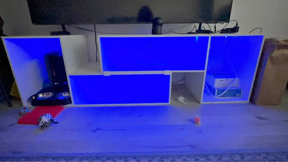 Move Out Sale - Rolanstar White LED TV Stand w/ RGB Lights