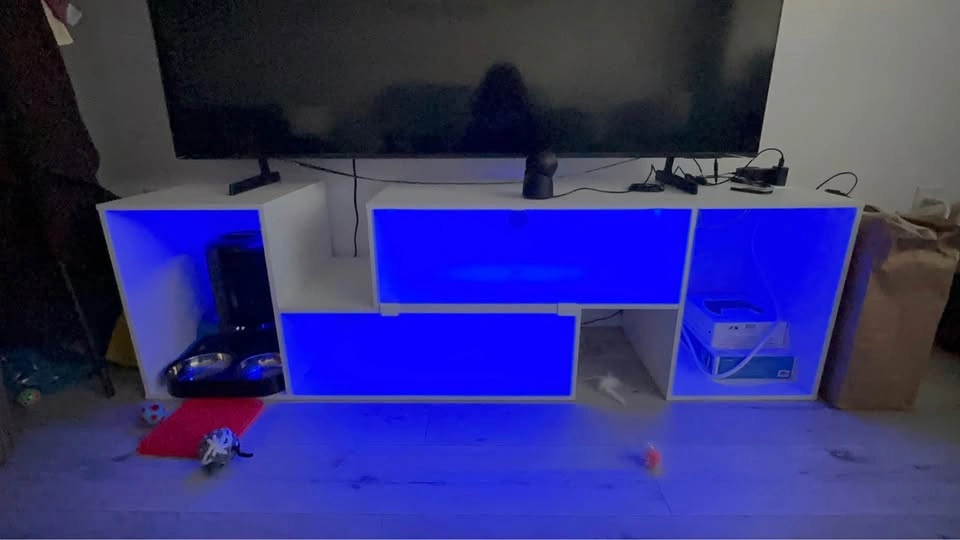 Move Out Sale - Rolanstar White LED TV Stand w/ RGB Lights - photo 3