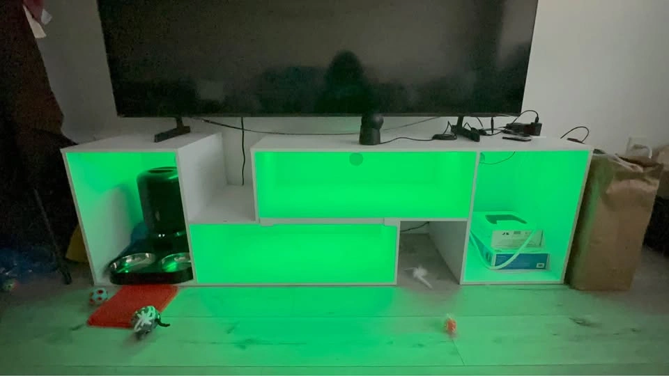 Move Out Sale - Rolanstar White LED TV Stand w/ RGB Lights - photo 4