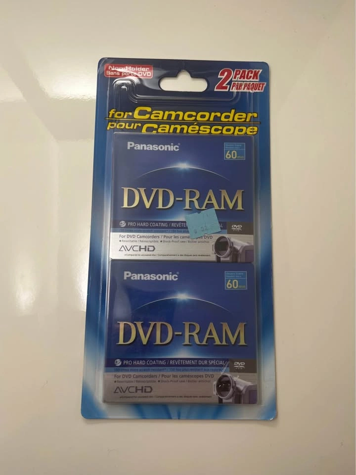 2x Panasonic mini DVD-RAM for Camcorders 2.8 GB