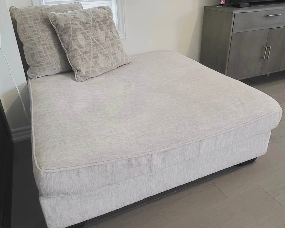 Large L-Shaped Sectional Sofa with Ottoman - Beige - photo 2