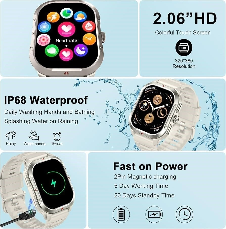 Smart Watch, 2.06"HD Touch Screen Fitness Tracker - photo 2