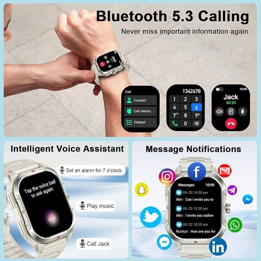 Smart Watch, 2.06"HD Touch Screen Fitness Tracker - photo 3