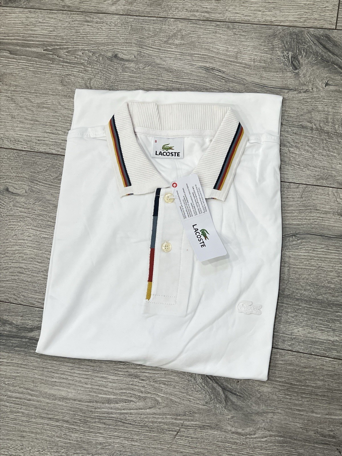 Lacoste Men's White Polo Shirt XL Classic Fit Short Sleeve Cotto