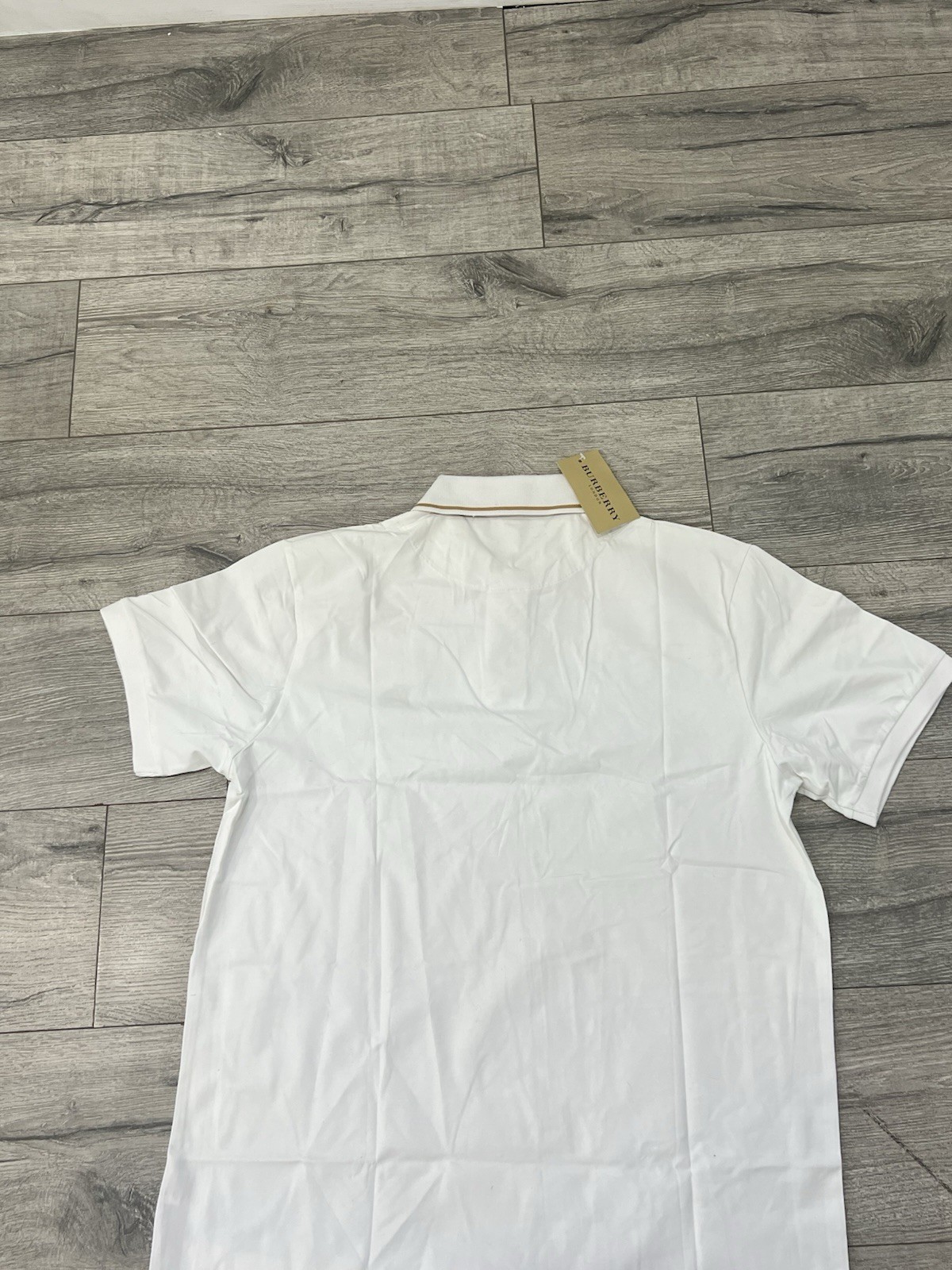 Burberry Men's White Polo Shirt XXL Nova Check Collar - photo 3