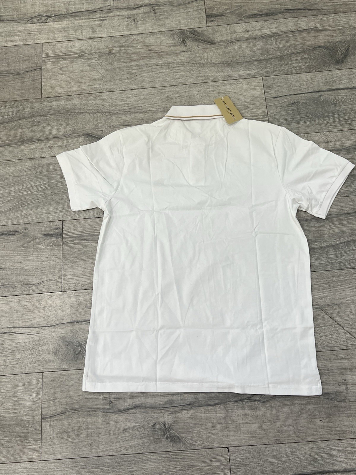 Burberry Men's White Polo Shirt XXL Nova Check Collar - photo 4