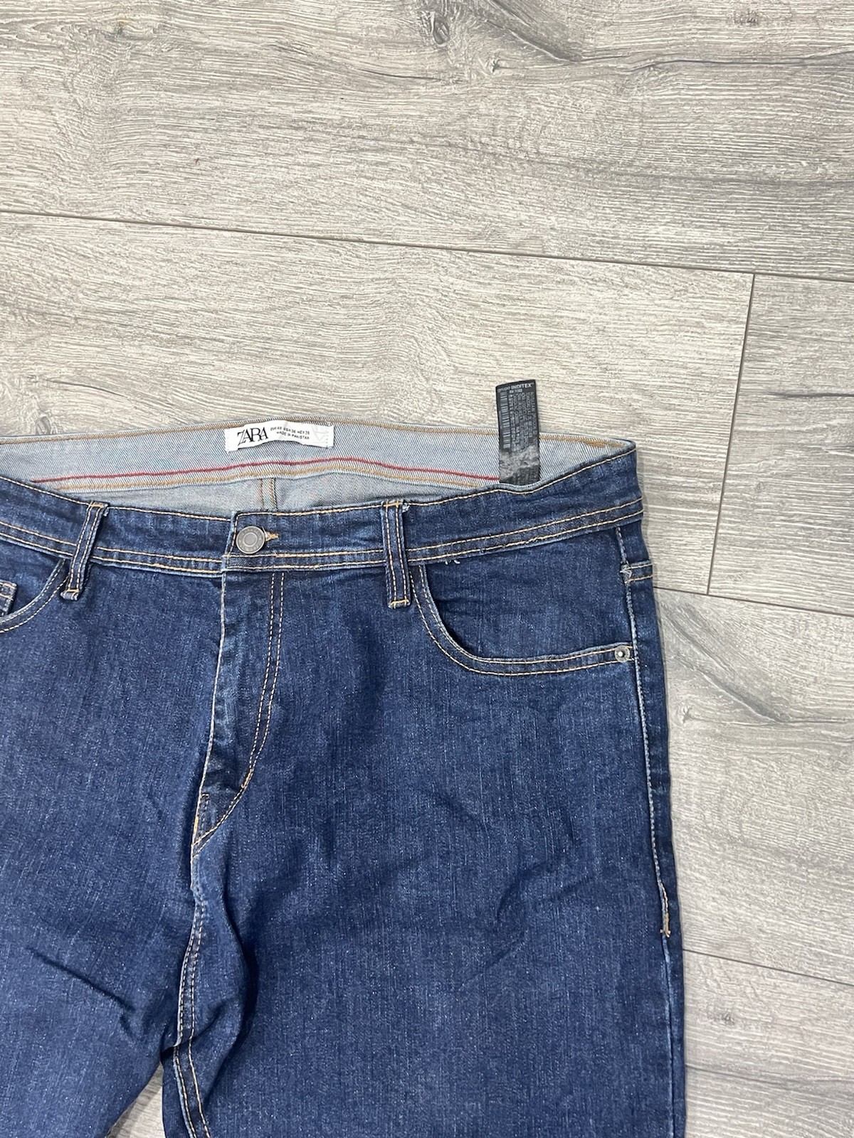 ZARA Men's Blue Denim Jeans - Size 36 Slim Straight - photo 2