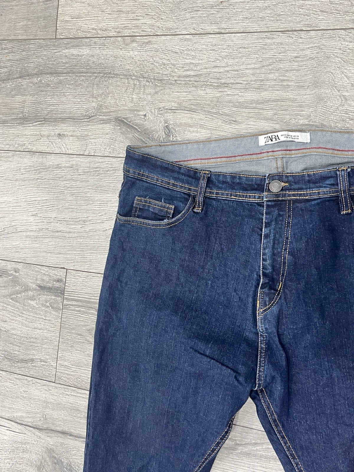 ZARA Men's Blue Denim Jeans - Size 36 Slim Straight - photo 3