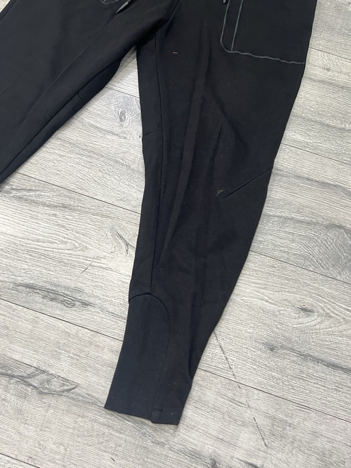 Men's Black Jogger Pants Slim Fit Drawstring Cargo Pockets - photo 4