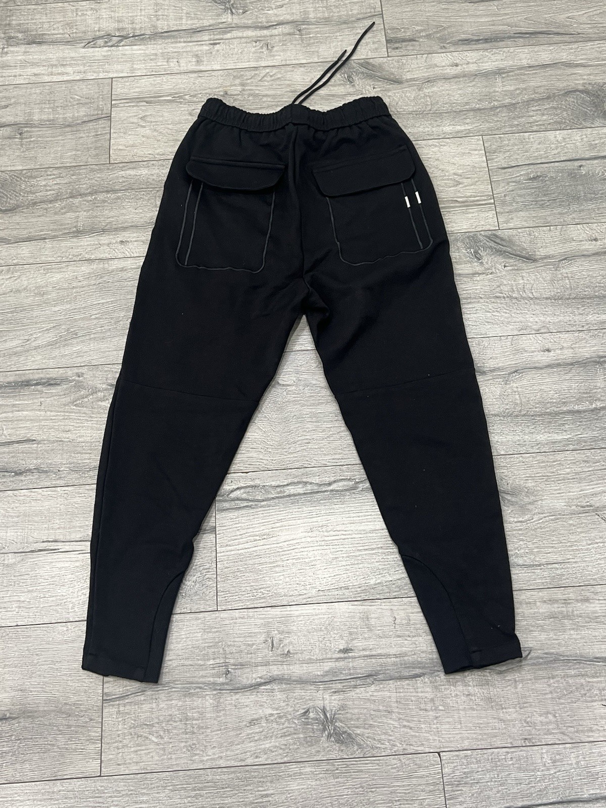 Men's Black Jogger Pants Slim Fit Drawstring Cargo Pockets - photo 5