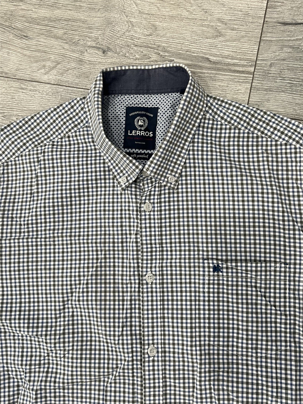 LERROS Men's Check Button Down Shirt Long Sleeve Casual Cotton B