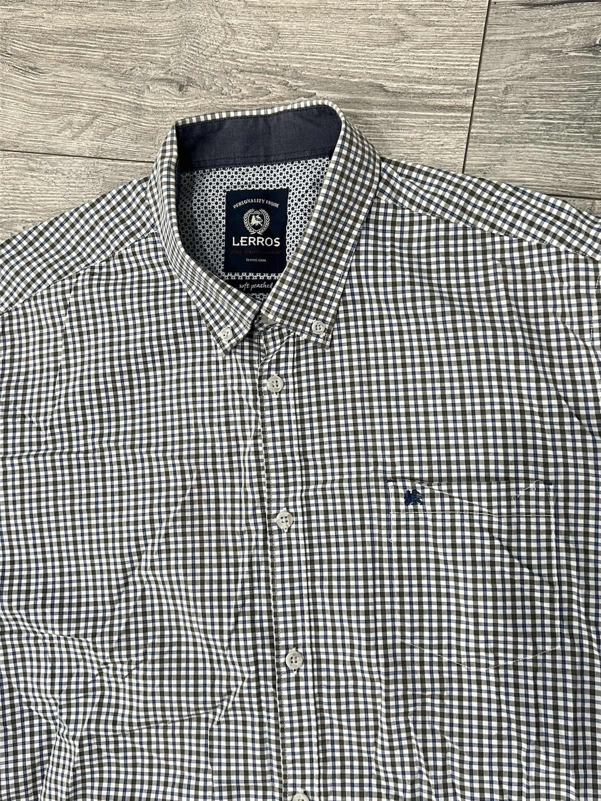 LERROS Men's Check Button Down Shirt Long Sleeve Casual Cotton B - photo 2