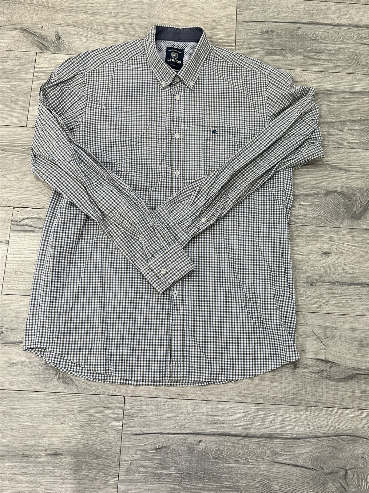 LERROS Men's Check Button Down Shirt Long Sleeve Casual Cotton B - photo 4