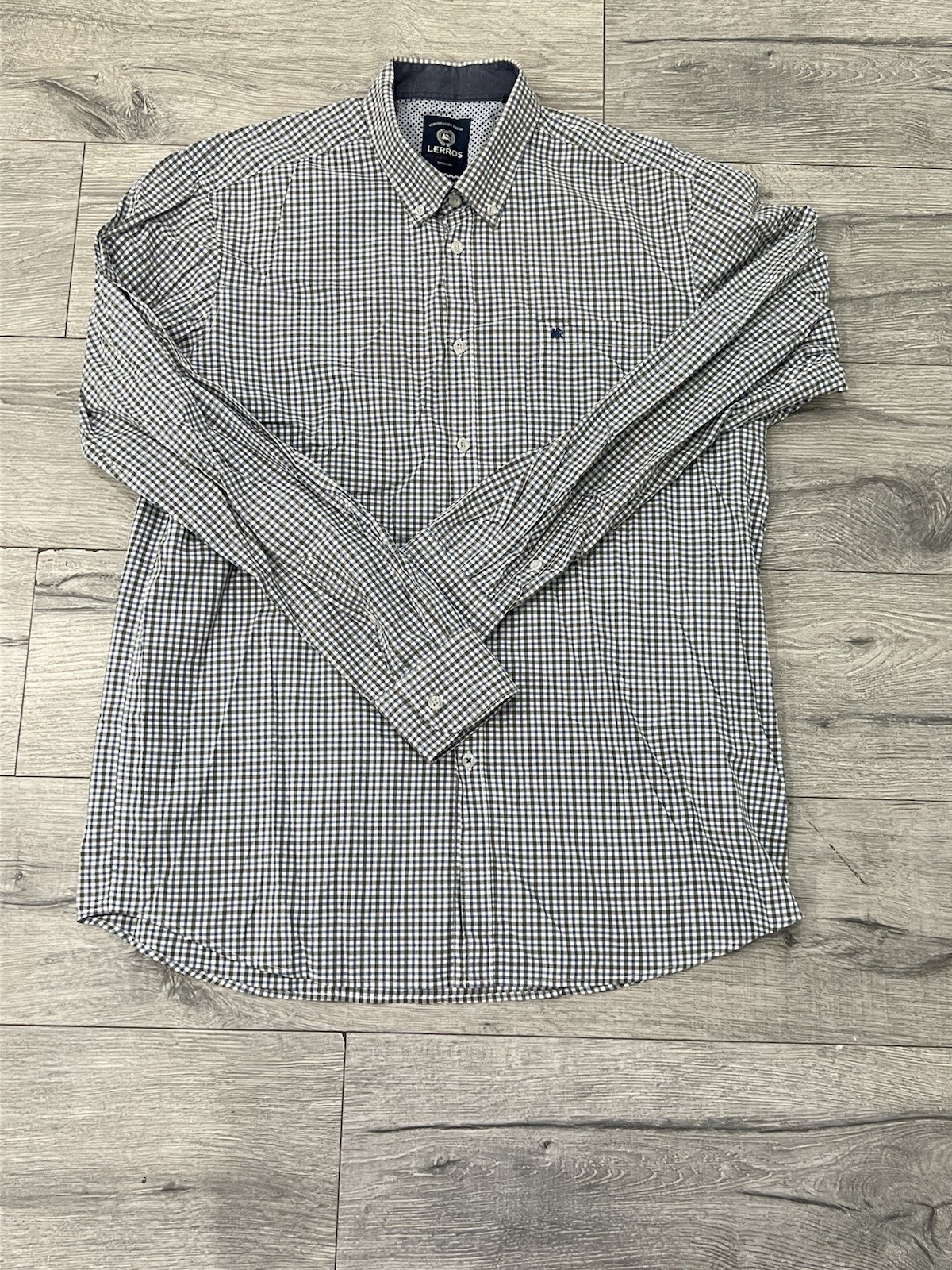 LERROS Men's Check Button Down Shirt Long Sleeve Casual Cotton B - photo 5