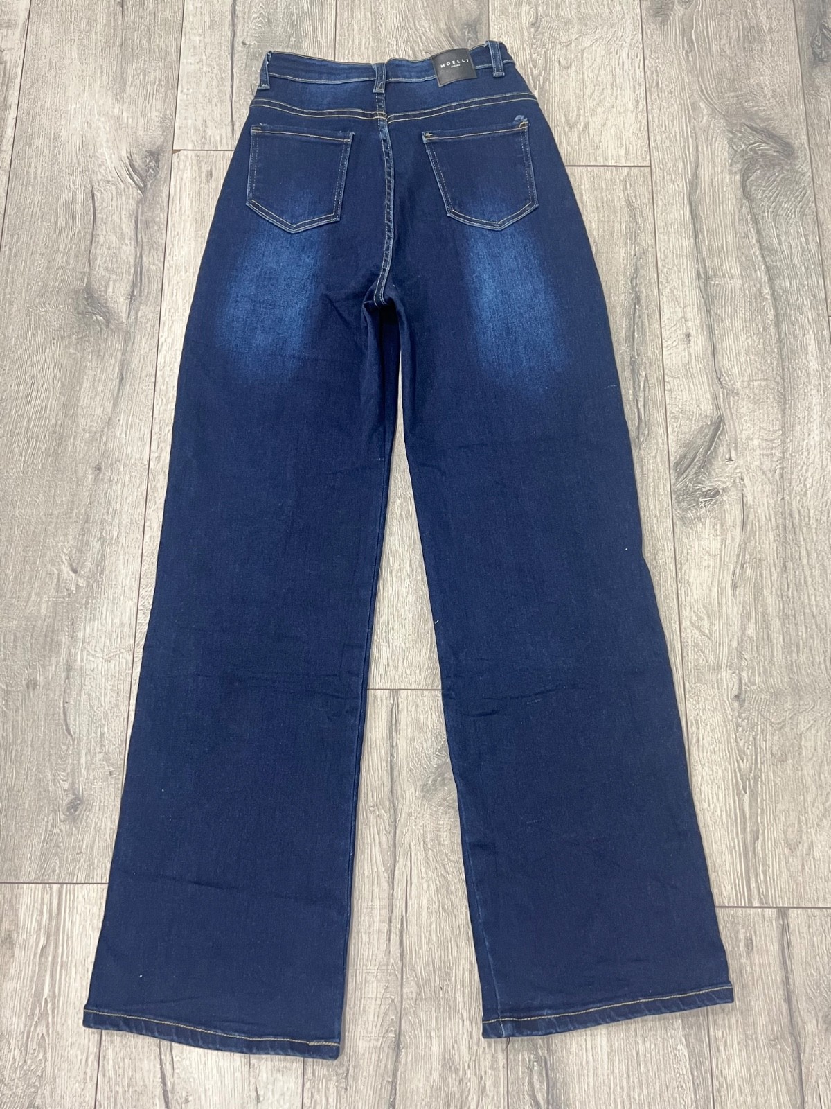 Women's Dark Blue Denim Jeans Straight Leg Classic High Waist - photo 2