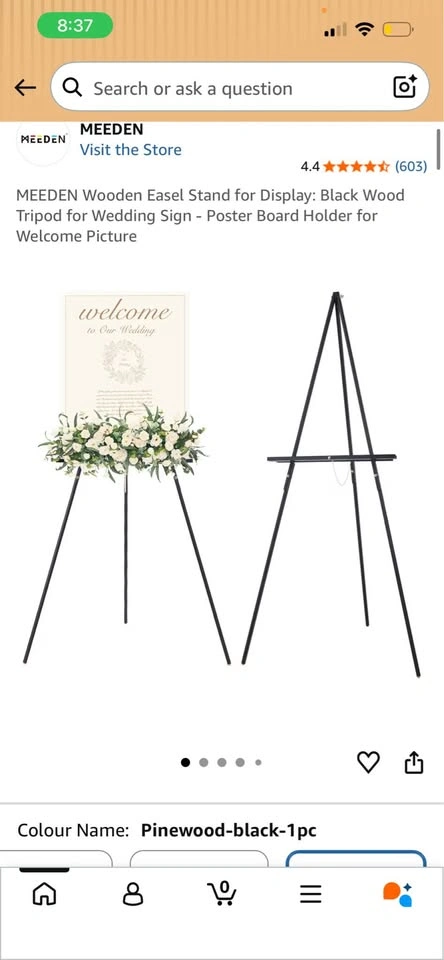 Wedding Easel Stand MEEDEN 54 inch Black - photo 4
