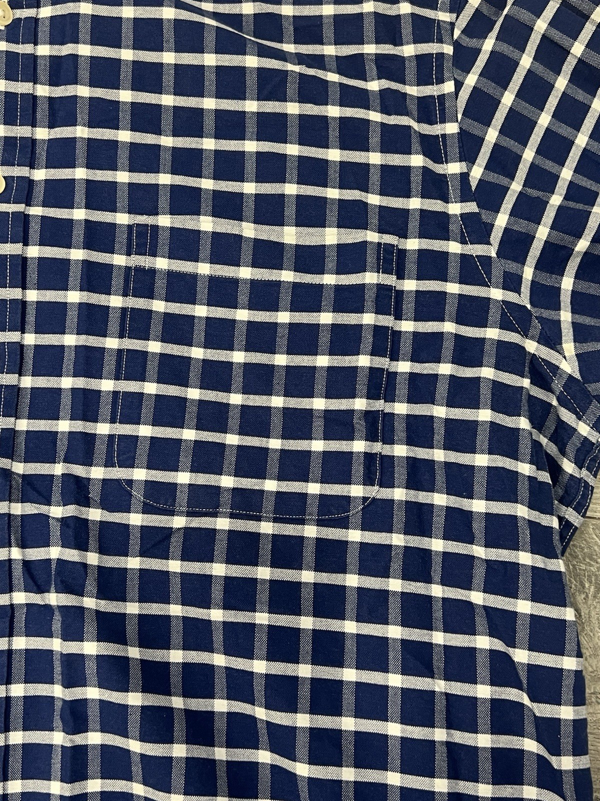 Men's Blue White Check Button Down Shirt - Size XL - photo 3