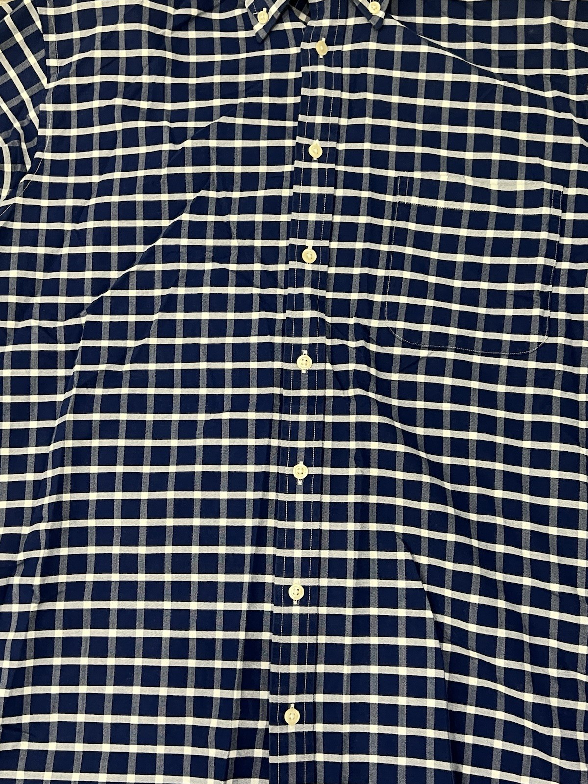 Men's Blue White Check Button Down Shirt - Size XL - photo 4