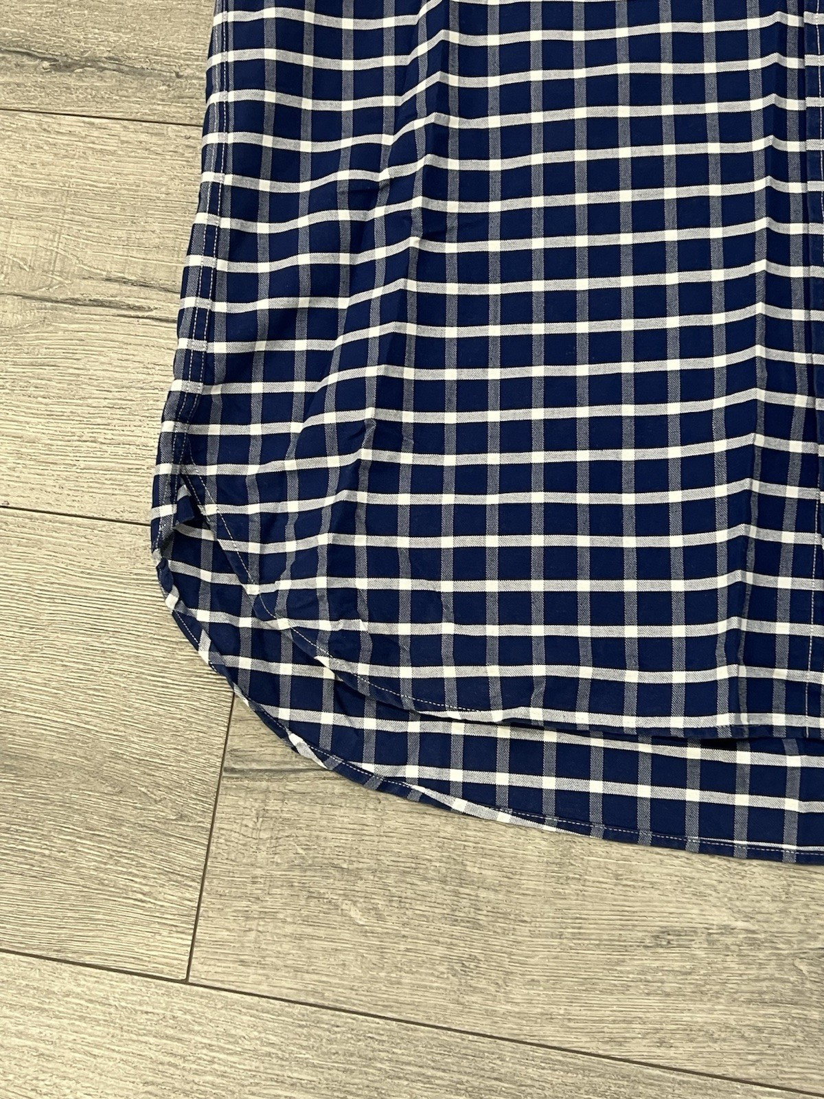 Men's Blue White Check Button Down Shirt - Size XL - photo 5