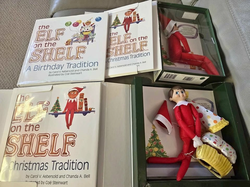 Ultimate Elf on the Shelf Bundle: 2 Xmas + Birthday (Unused Cert