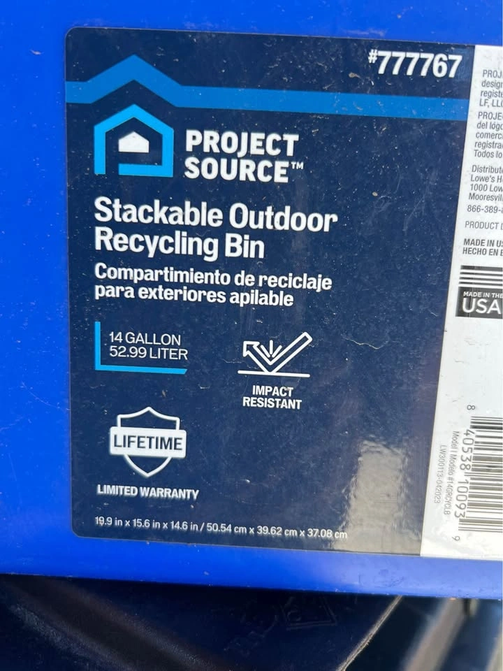 14 Gal. Blue Recycling Bin - photo 2