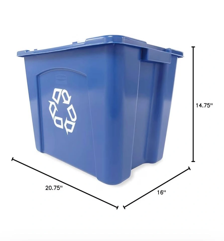 14 Gal. Blue Recycling Bin - photo 3