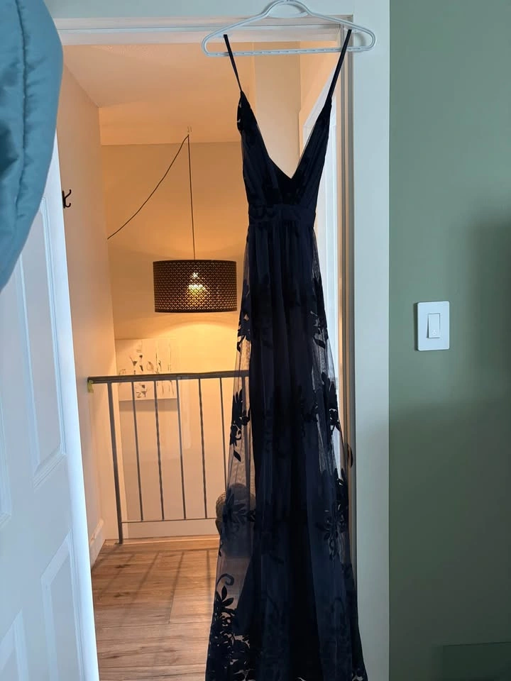 Sz L Navy Lace Evening Gown/prom dress - Brand New w/ Tags - photo 3