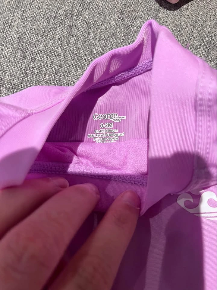 George Baby Purple Rash Guard Swim Set 0-3M - photo 3