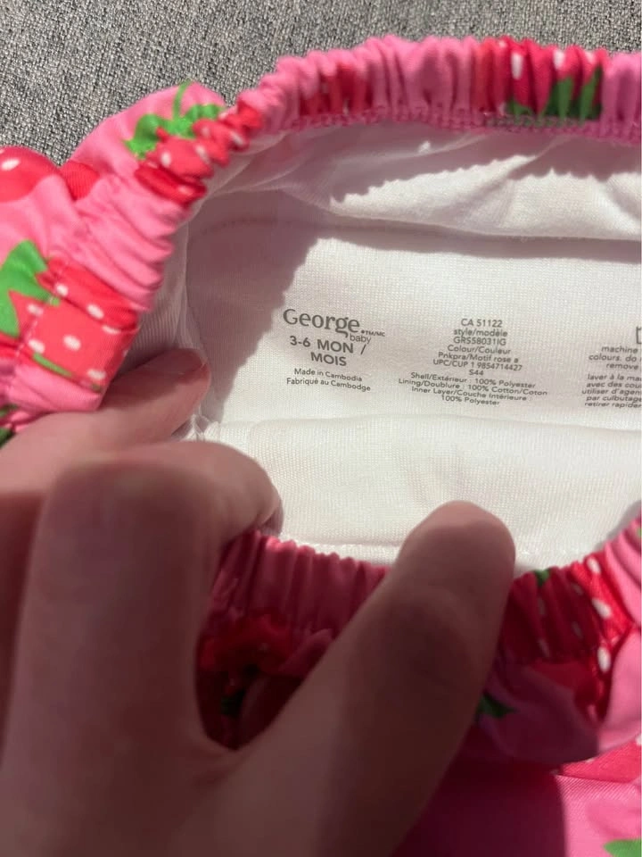 George baby strawberry swim diaper 3-6 months - photo 2