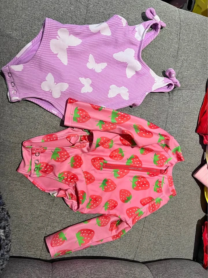 George Baby 3-6M Swimsuits - Butterfly & Strawberry