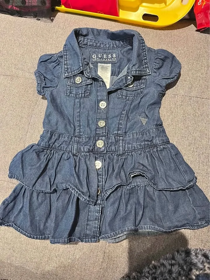 GUESS 12M Denim Ruffled Dress
