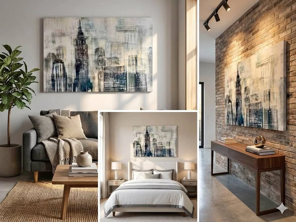 Large NYC Skyline Canvas Art (60" x 40") – Empire State Building