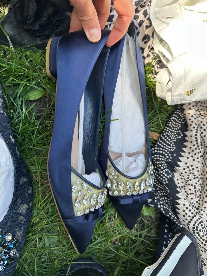 Miu Miu Satin & Crystal Flat Heels - photo 2
