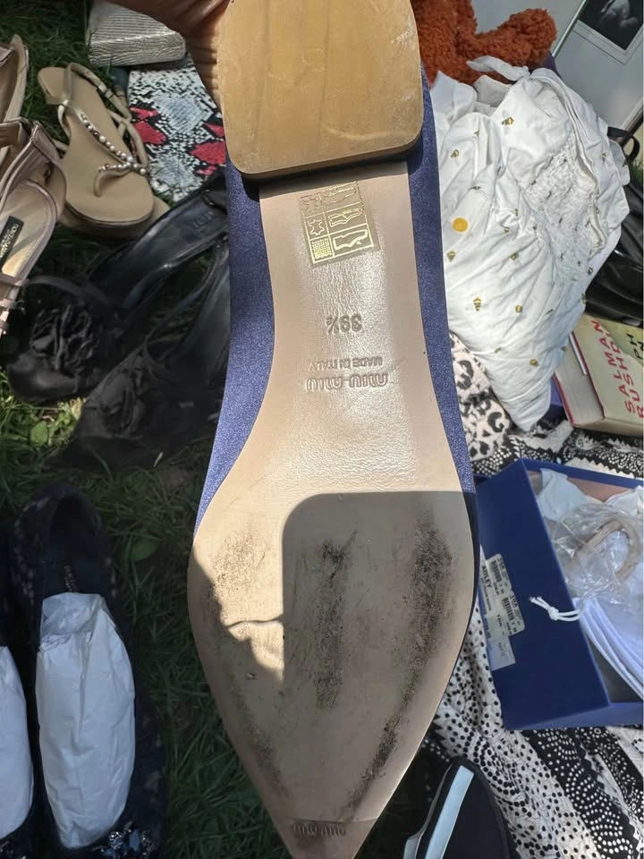 Miu Miu Satin & Crystal Flat Heels - photo 3