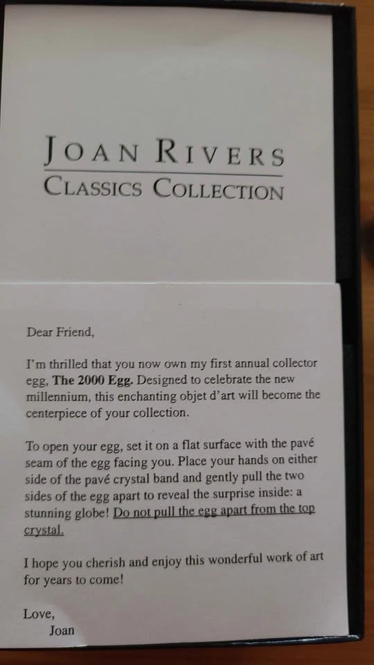 Joan Rivers 2000 Egg Collector Item w Box & Card - photo 3