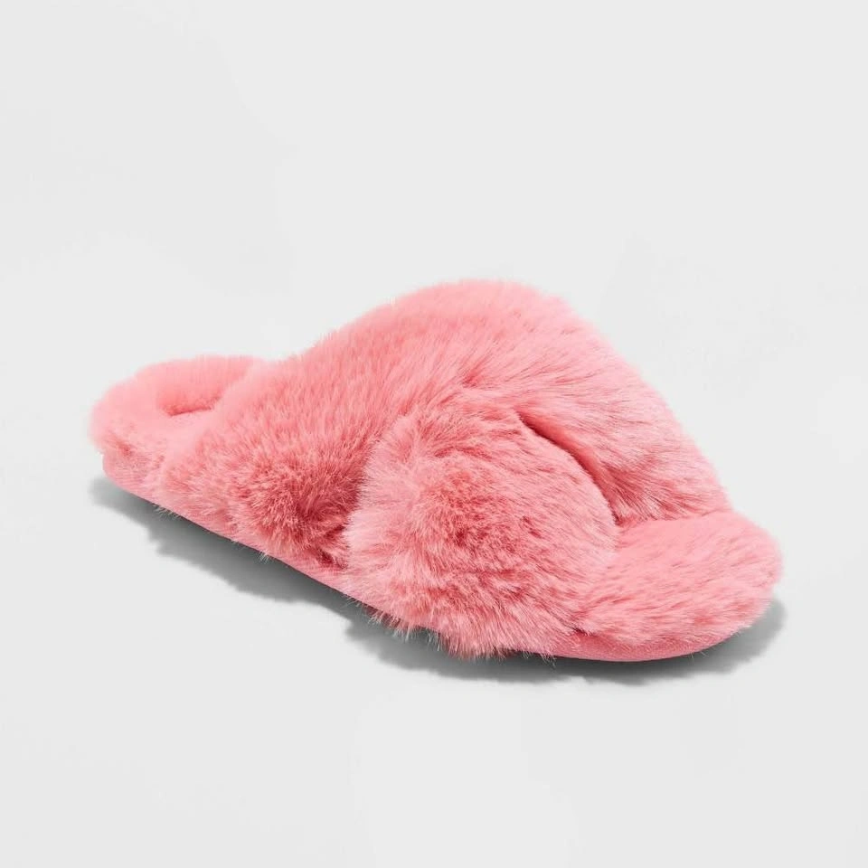 Girls Fur Slippers (Pink, Small) - photo 4