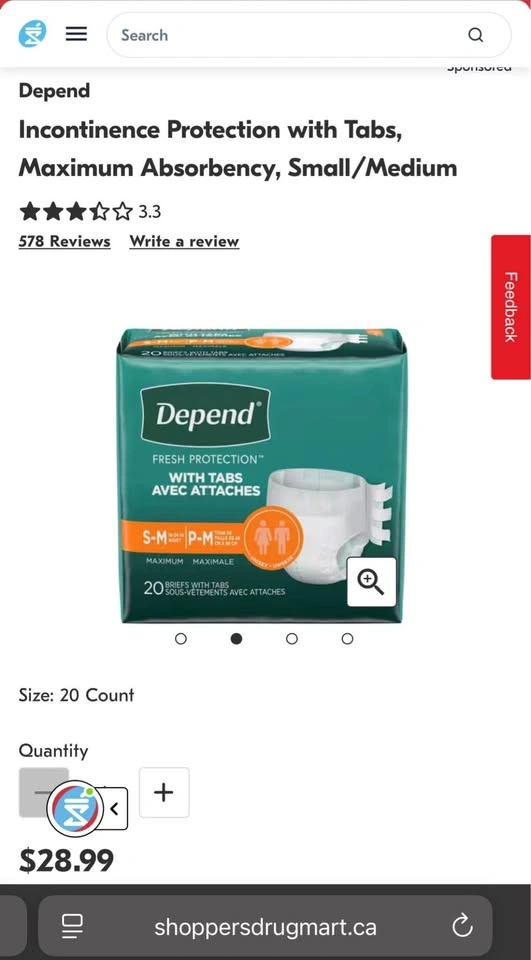Depend Protection with Tabs Incontinence Underwear S-M - photo 2