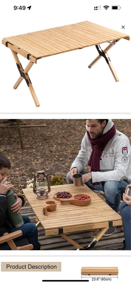 Folding Camping Table Wood - Portable Outdoor Table - photo 2
