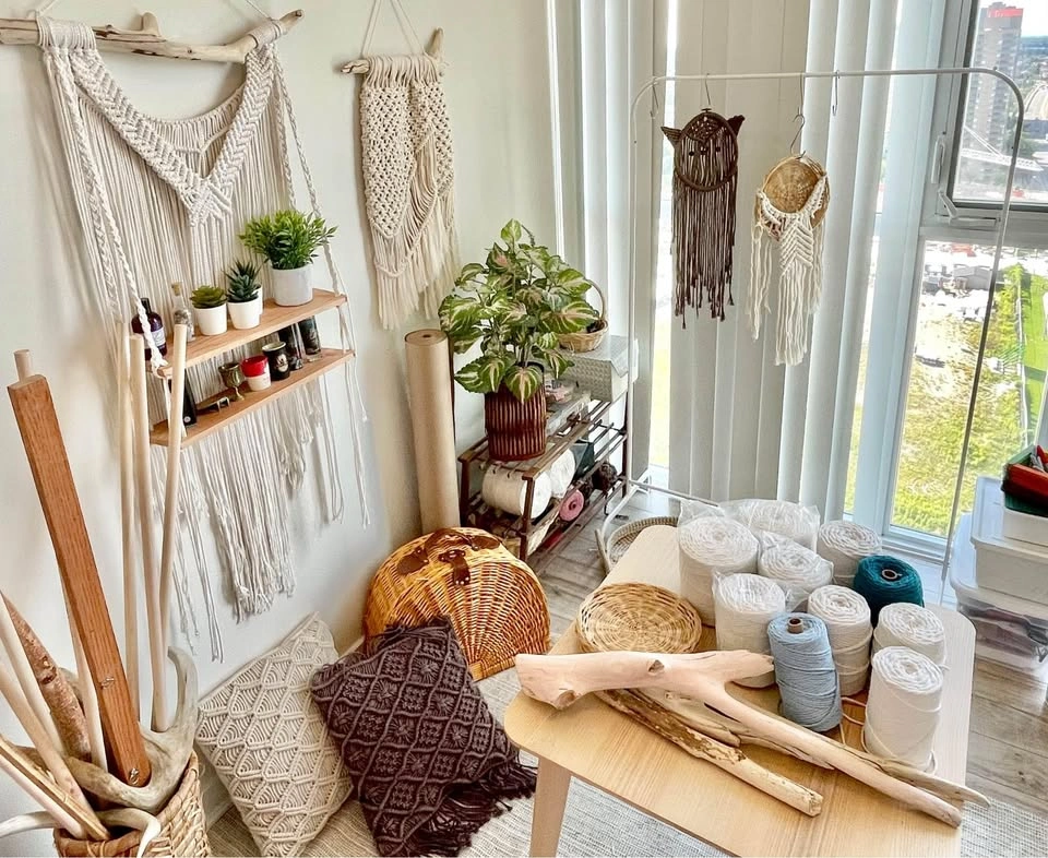 Shelf decor macrame boho fall decor - photo 2