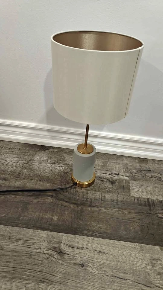 2 Night lamps golden matte grey