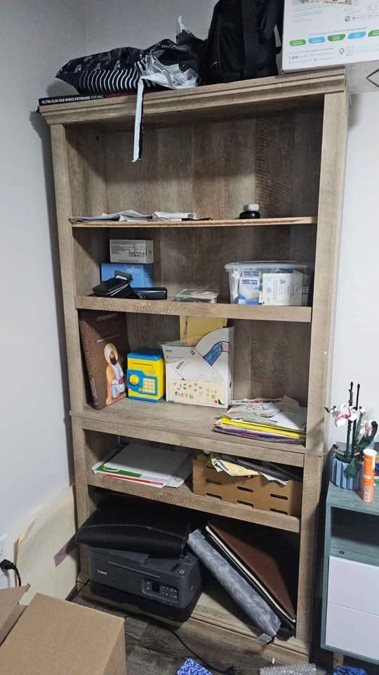 Rustic Grey Brown Bookshelf - photo 2