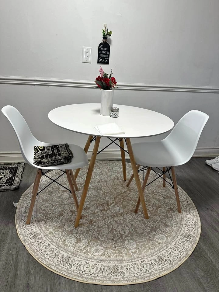 Solid Oak Dining Table with 2 Chairs