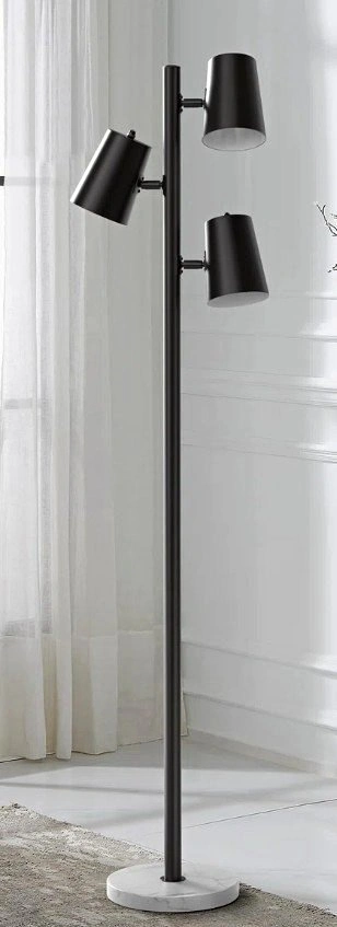 62" Modern Metal And Marble Tree Floor Lamp