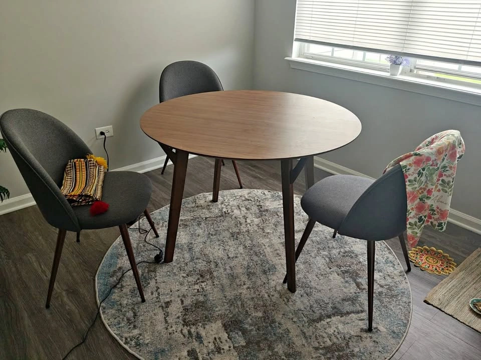 42" Wood Dining Table & 4 Chairs