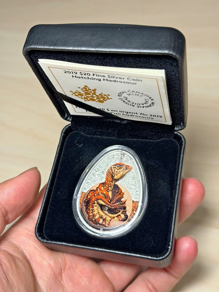 2019 Hatching Hadrosaur Glow-in-the-Dark Silver Coin (RCM)