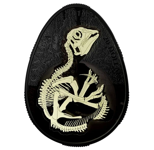 2019 Hatching Hadrosaur Glow-in-the-Dark Silver Coin (RCM) - photo 2