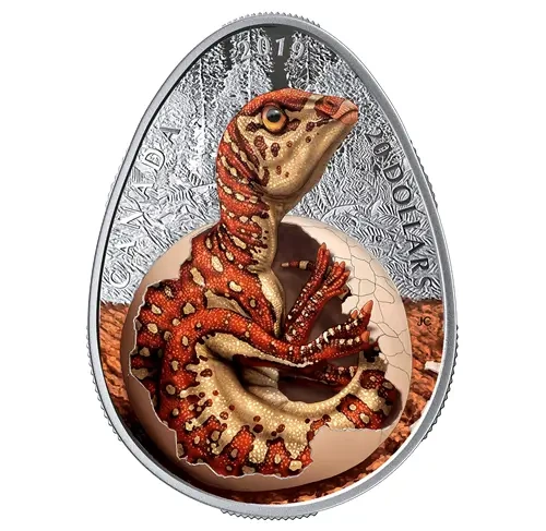 2019 Hatching Hadrosaur Glow-in-the-Dark Silver Coin (RCM) - photo 3
