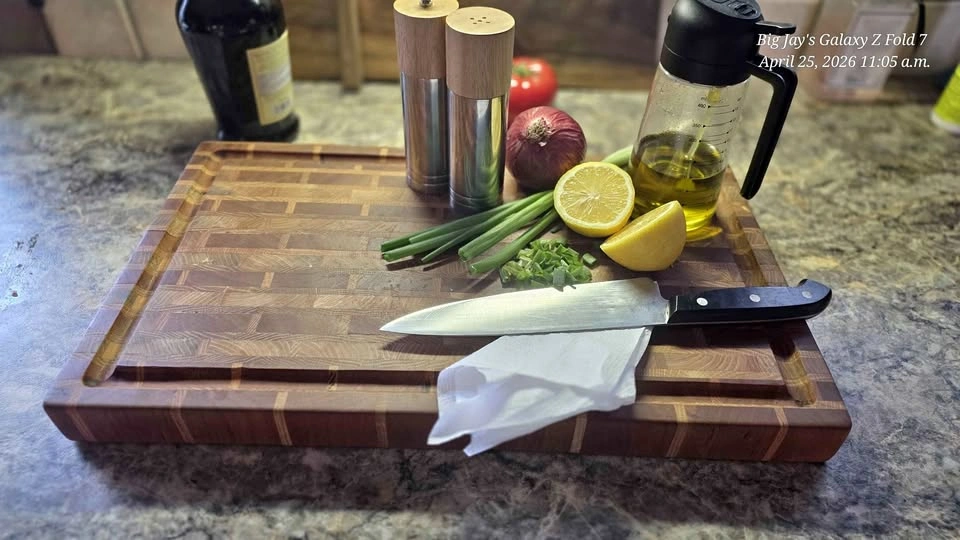 Handcrafted End Grain Brick Pattern Cutting Board