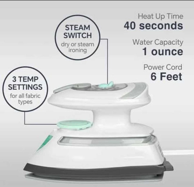 BEAUTURAL Mini Travel Steam Iron for Clothes PICK - photo 2