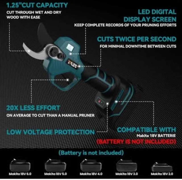 Brushless Electric Pruning Shears for Makita 18V - photo 4